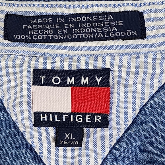 🔥Vintage🔥Tommy Hilfiger Denim Button-up Jeans Shirt Women's Size XL - Picture 6 of 6